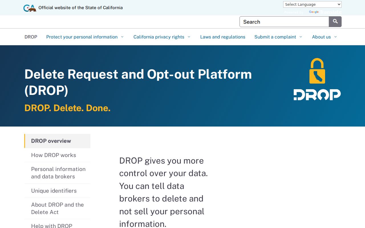 Walnut residents directory view of California data broker deletion platform
