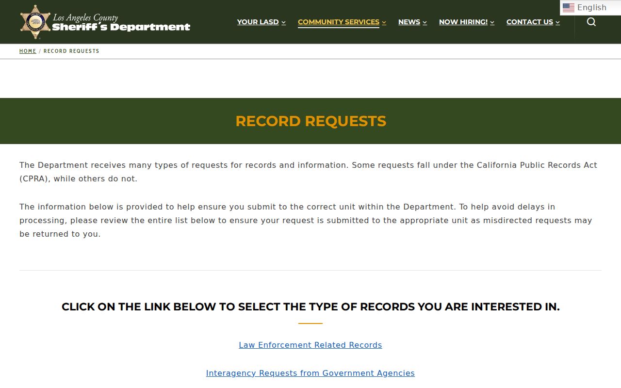Walnut neighbors lookup view of Los Angeles County sheriff records request access