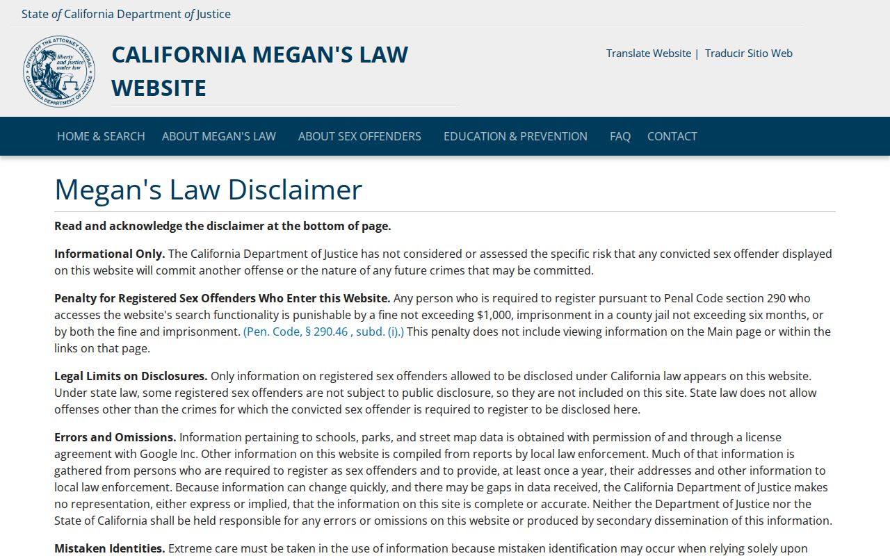 Walnut ZIP code directory view of California official geographic registry warnings